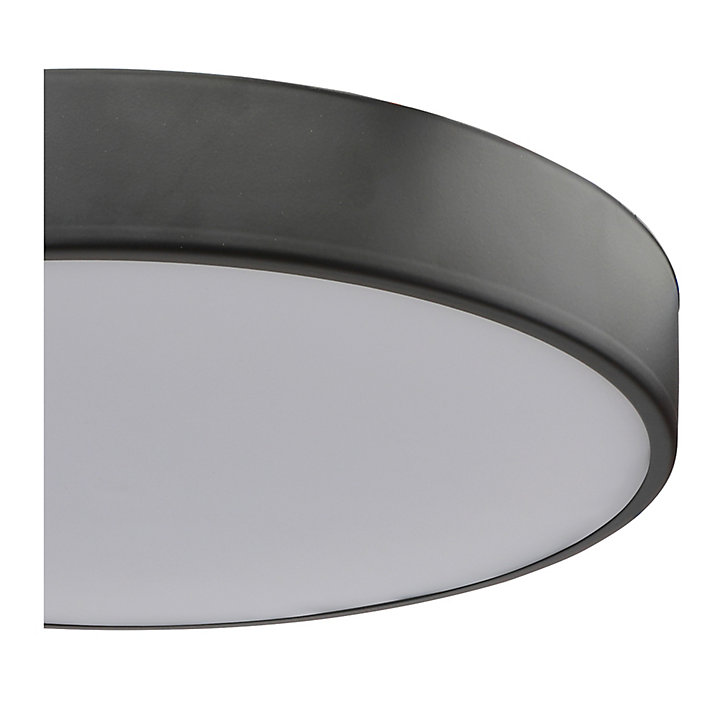 Plafonnier de salle de bain Wapta LED intégrée 1200lm 12W IP44 Ø28,3cm blanc froid & blanc chaud GoodHome noir