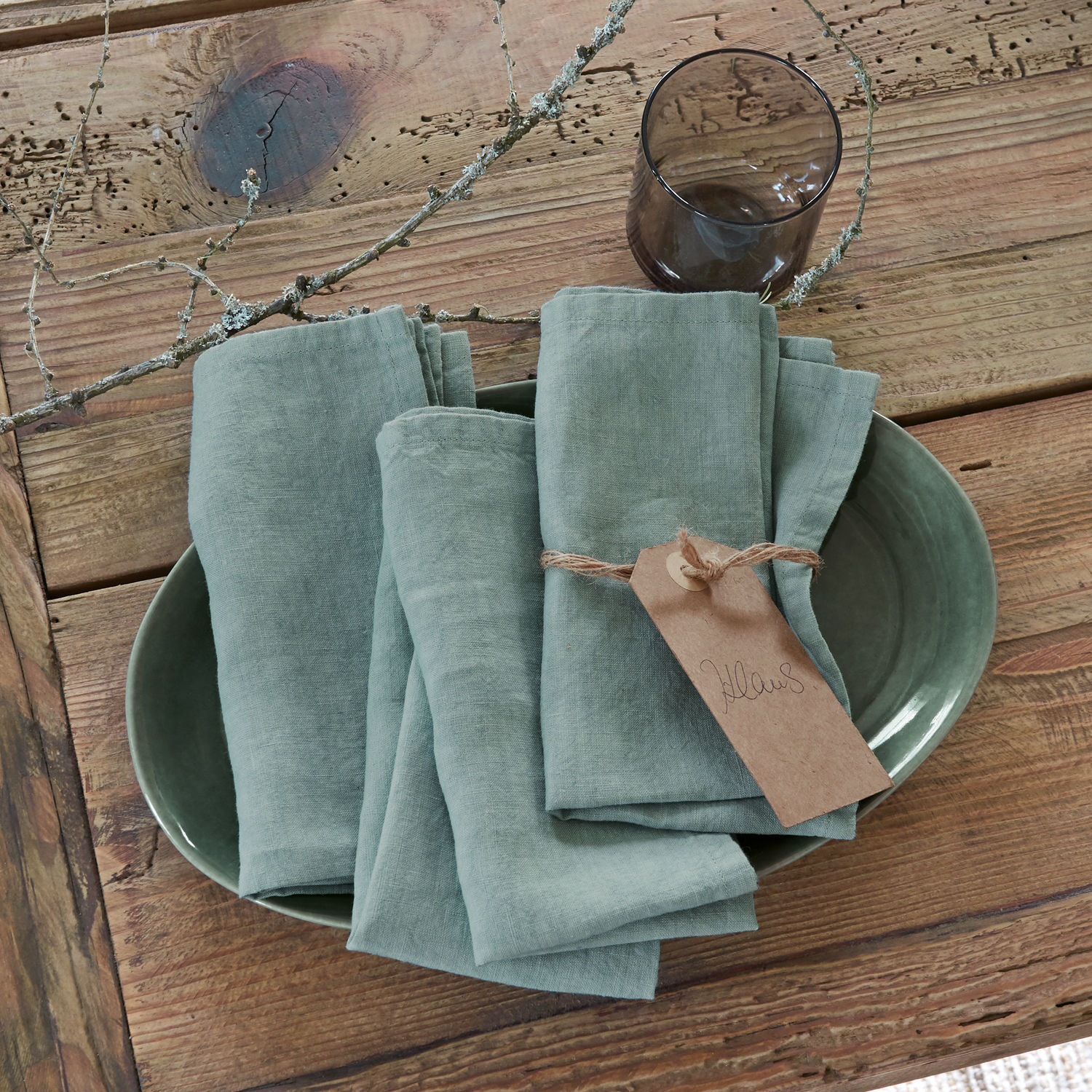 Serviette 4er Set Ghis grün