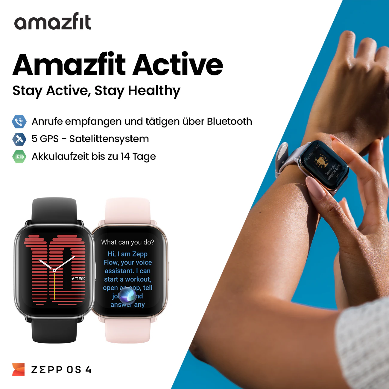 Amazfit Active W2211EU4N pink Smartwatch