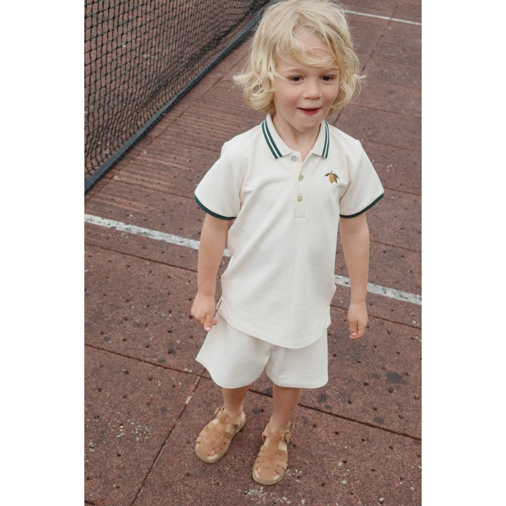 Køb Konges Sløjd Antique White Florian Polo T-Shirt GOTS