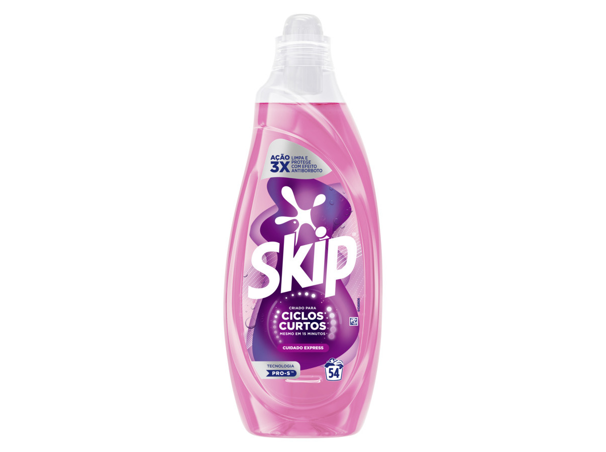 DETERGENTE ROUPA MÁQUINA LÍQUIDO SKIP CICLOS CURTOS CUIDADO 54D