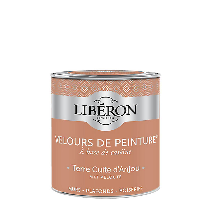 Peinture murs, plafonds et boiseries Velours de peinture orange terre cuite d'anjou Libéron 0,5L
