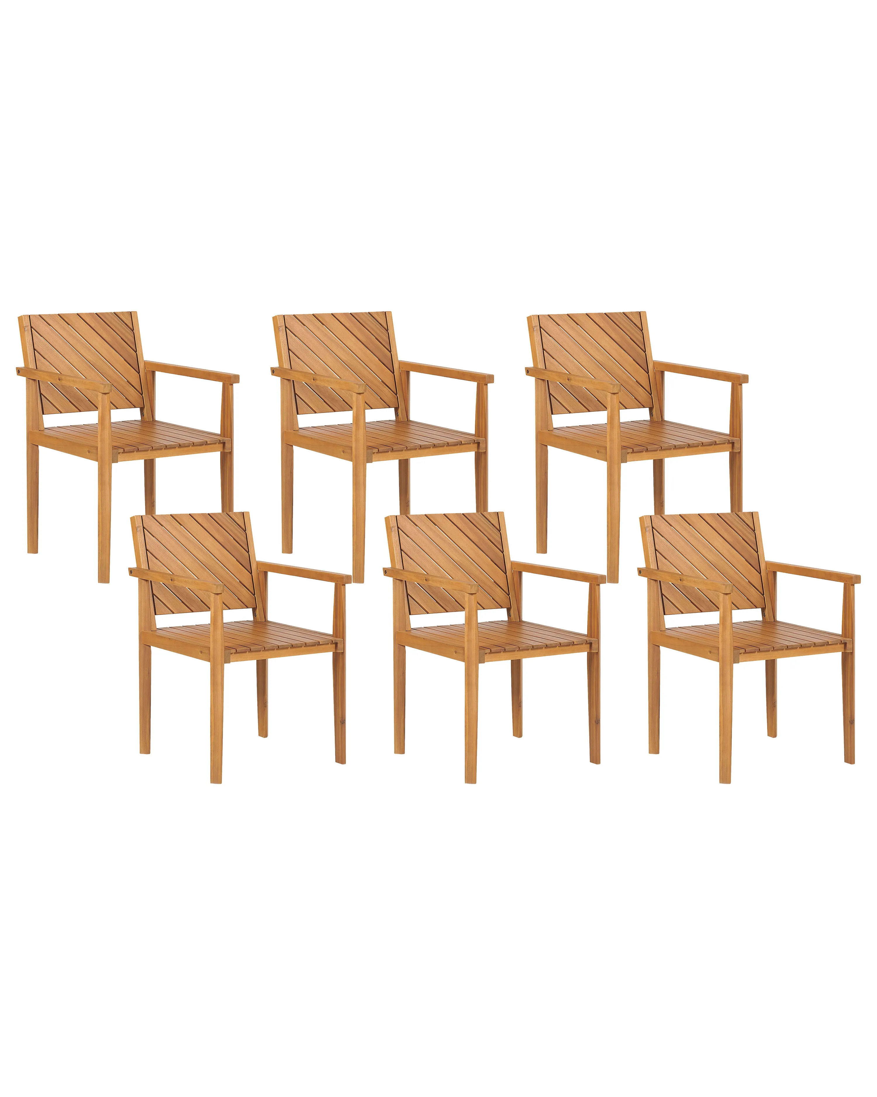Set van 6 tuinstoelen BARATTI Acaciahout Bruin
