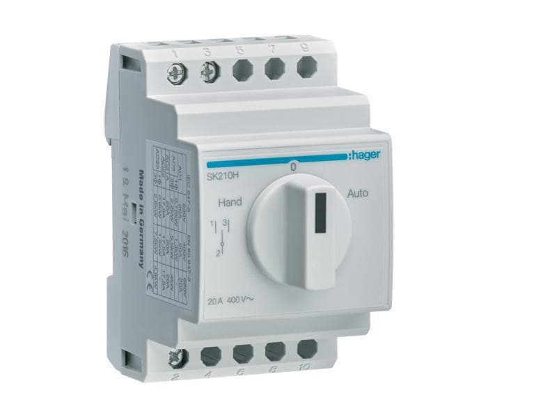 Hager Schalter SK210H 1 polig Hand-0-Auto Schalter, Montage-Art: DIN-Rail