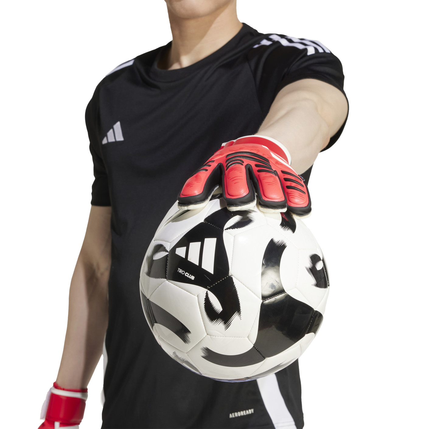 Adidas Predator Match Fingersave Keepershandschoenen Rood Wit Zwart