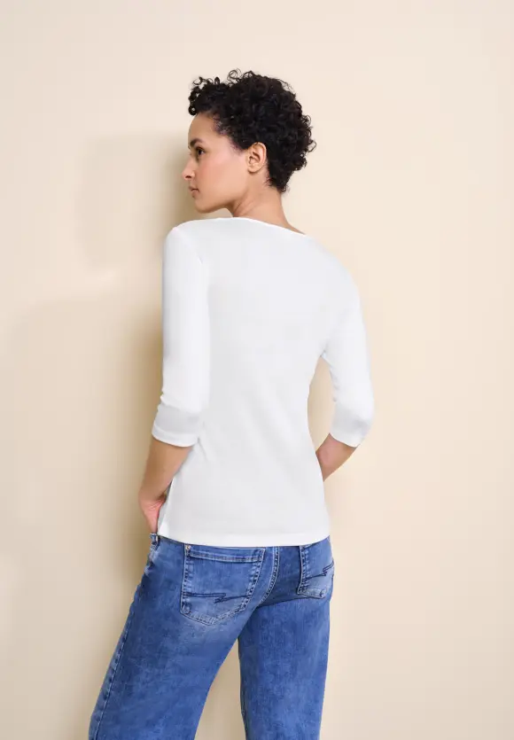 Shirt in Unifarbe - White