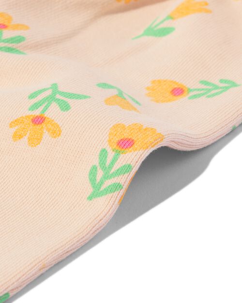 pantalon à fleurs en coton pour bébé pêche