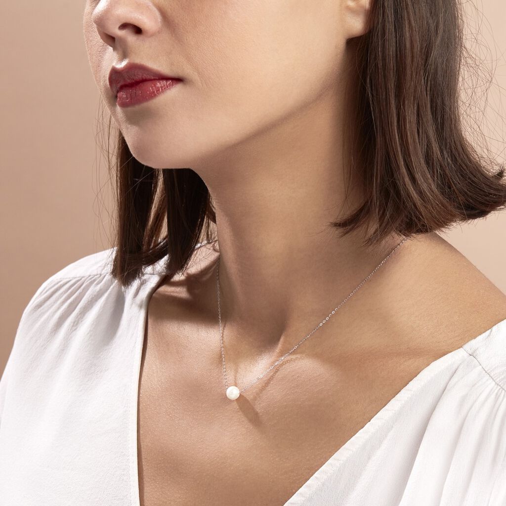 Collier Sissy Or Blanc Perle De Culture