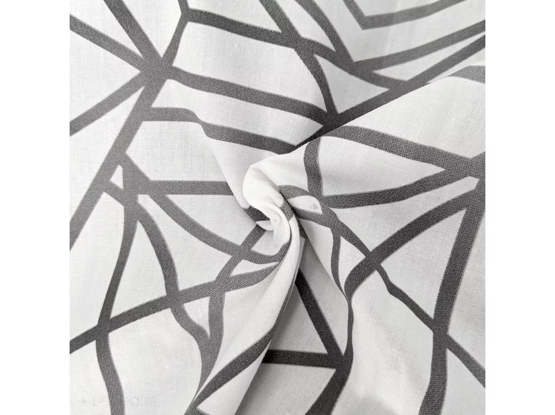 Housse de couette 140x200 cm percale coton GABRIELLE gris jais