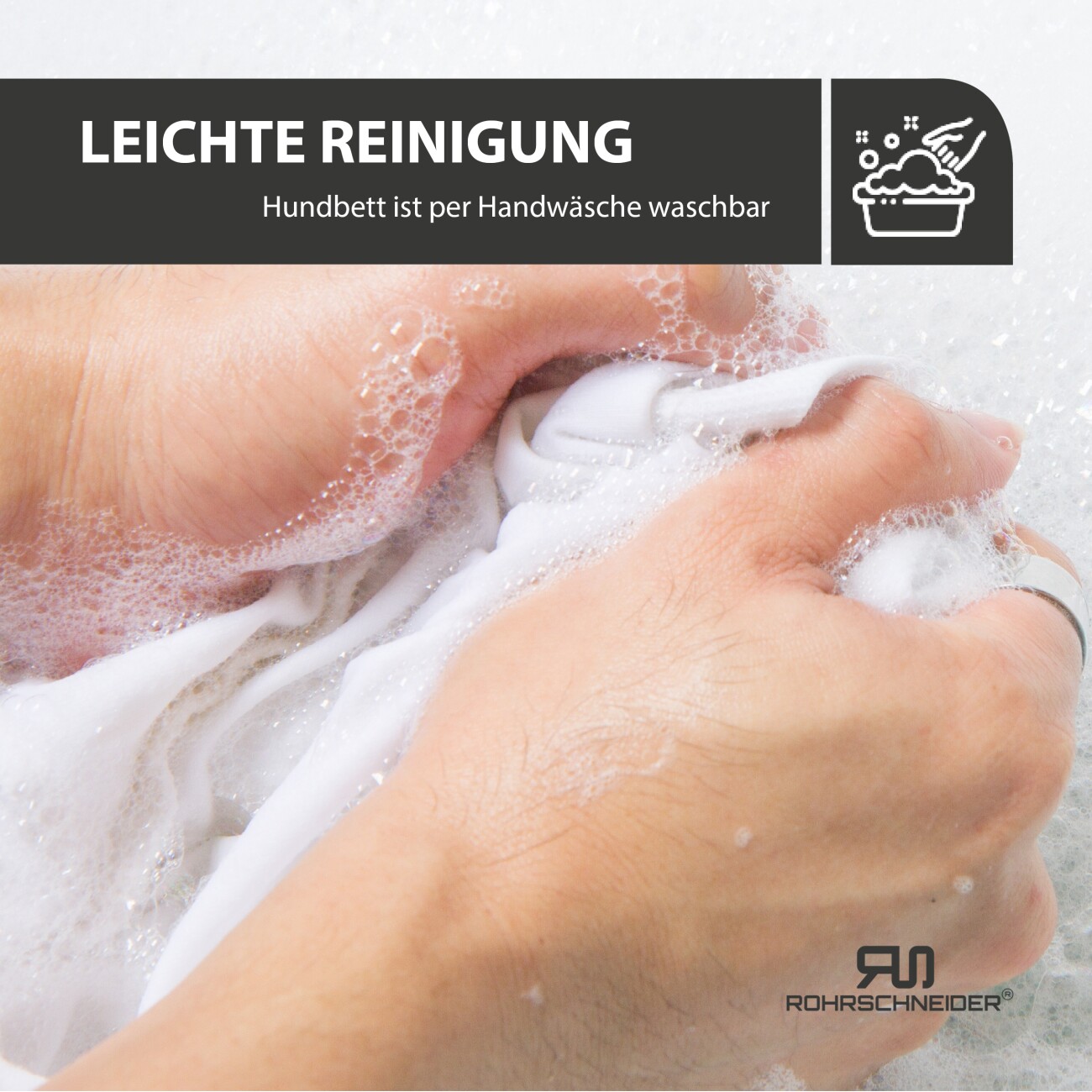 Rohrschneider ® Flauschiges Tierbett inkl. Gratis-Beigabe, Körbchen in Flechtoptik S