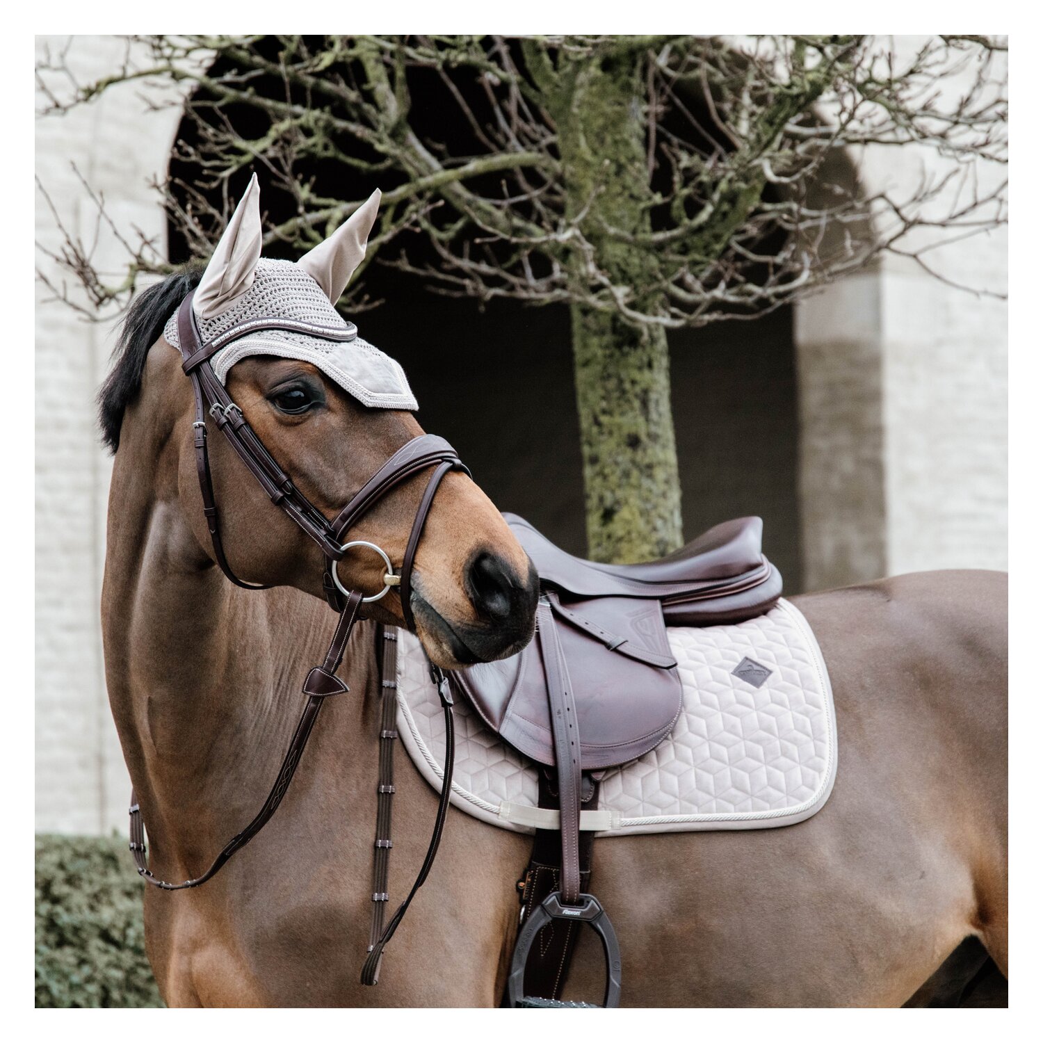 KENTUCKY Fliegenhaube Wellington Velvet  - beige - Warmblut