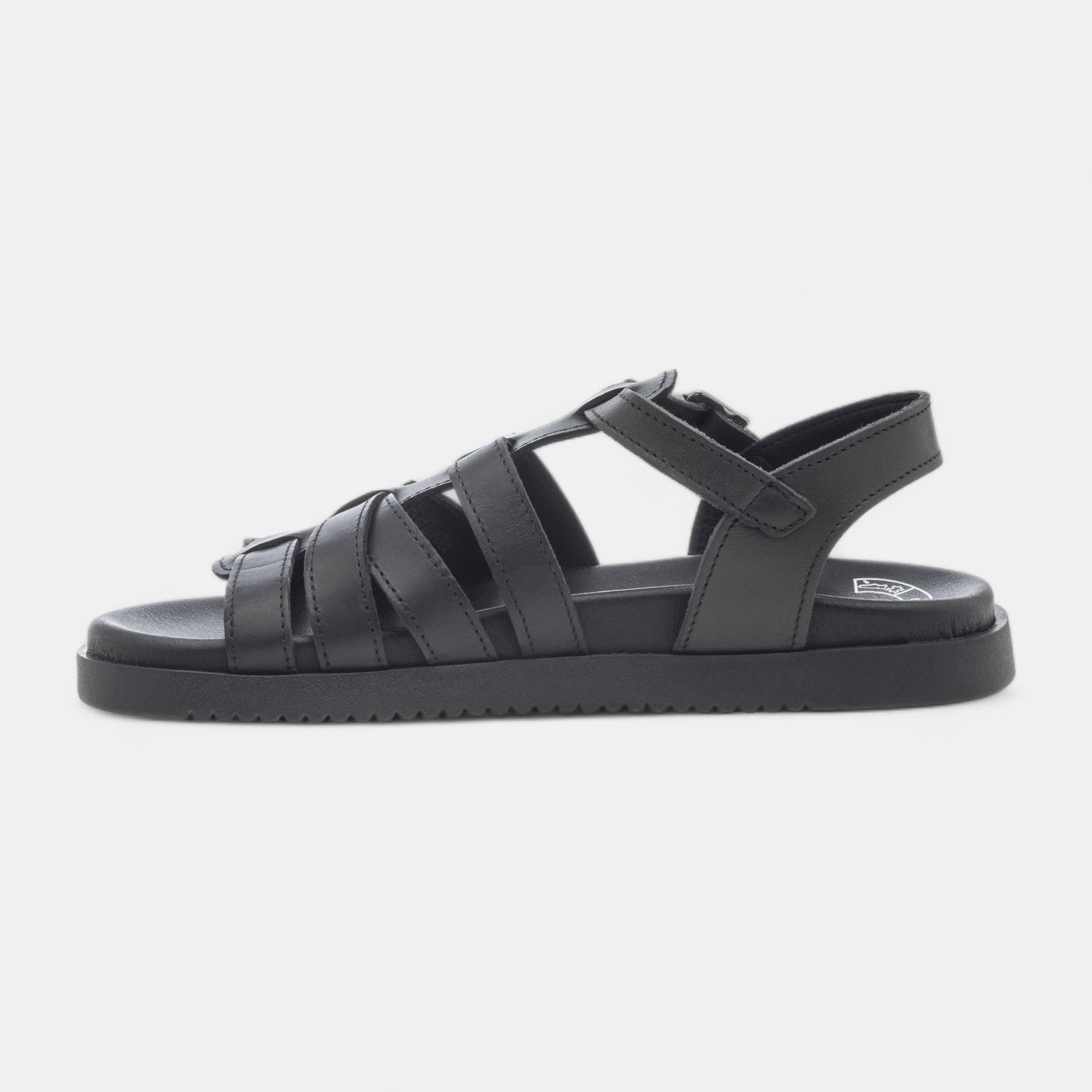 Sandales Femme en cuir noir