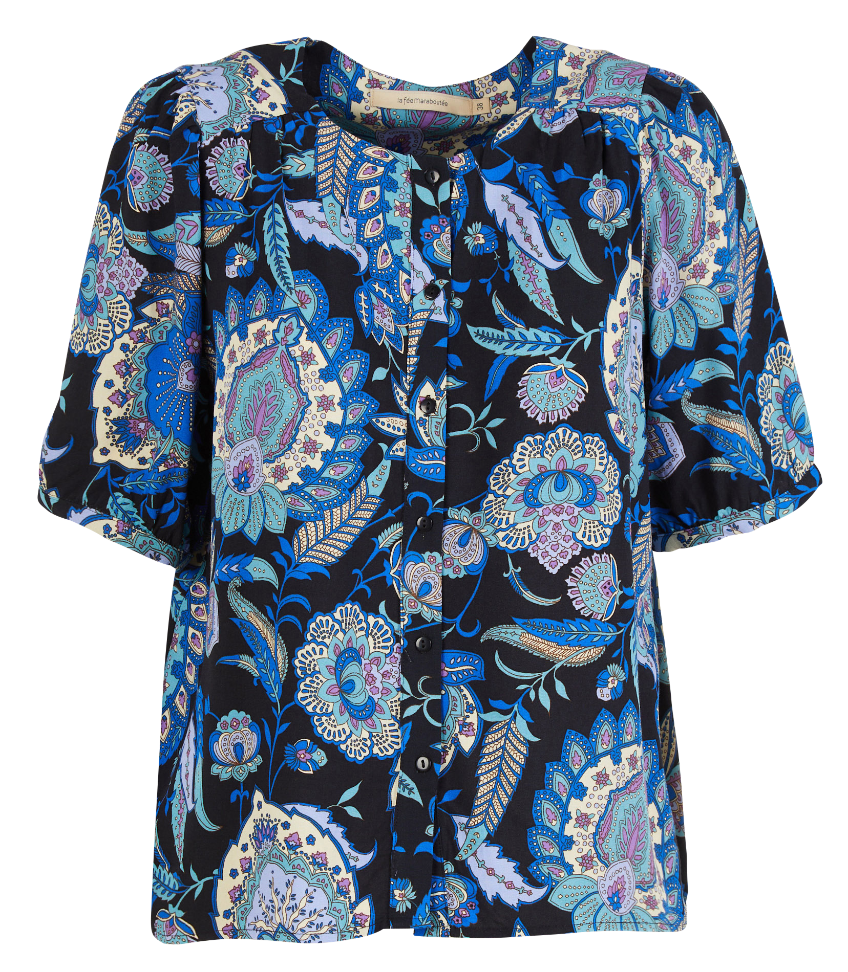 Chemise col rond imprimé | Multicolore
