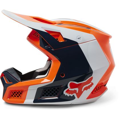 Casque cross Fox V3 RS EFEKT 2023 - Orange / Bleu