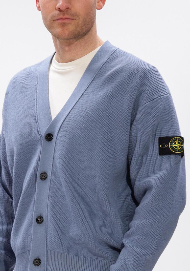 blauwe stone island vest cardigan