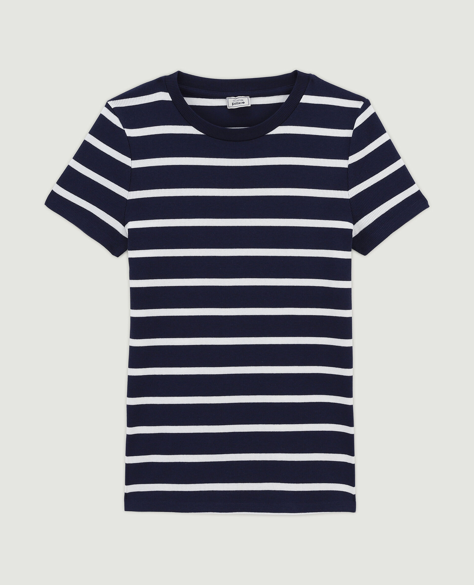 Top maille côtelée - Bleu marine