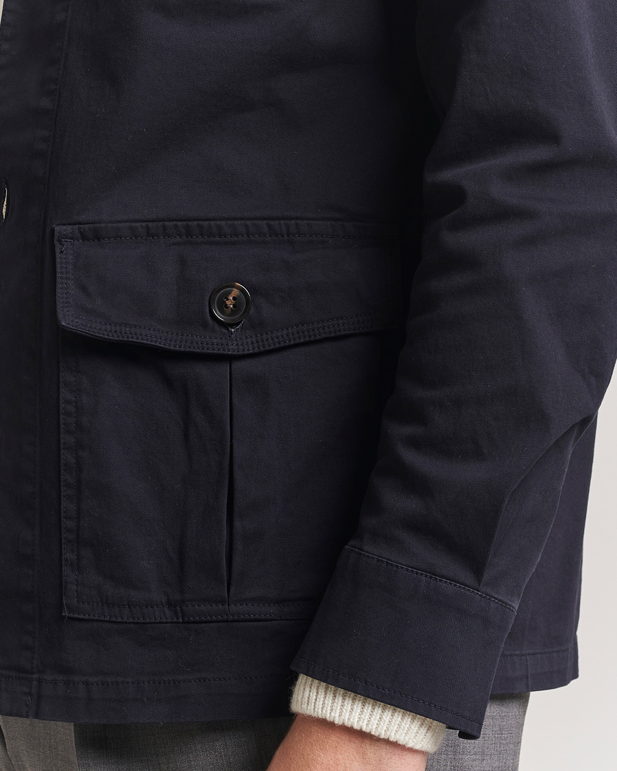 Oscar Jacobson Safari Shirt Jacket Navy