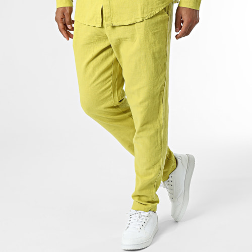 Ensemble Chemise Manches Longues Et Pantalon Jaune