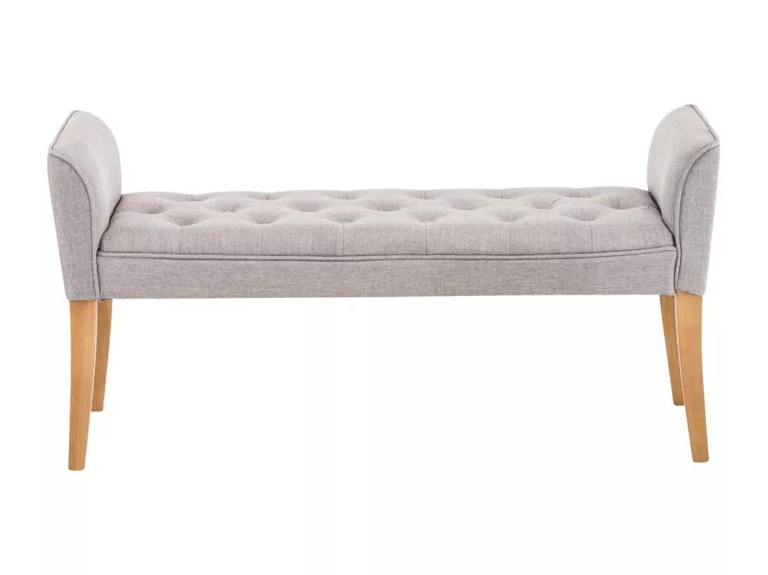 Banquette - Similicuir & Bois - Gris clair - Cleopatra