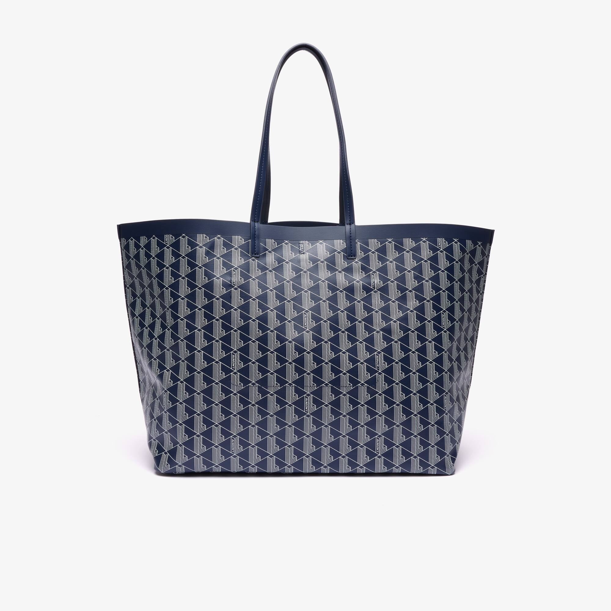 Grand sac cabas Zely monogramme en toile enduite Sacs à main & Cabas - Bleu - Lacoste - Femme