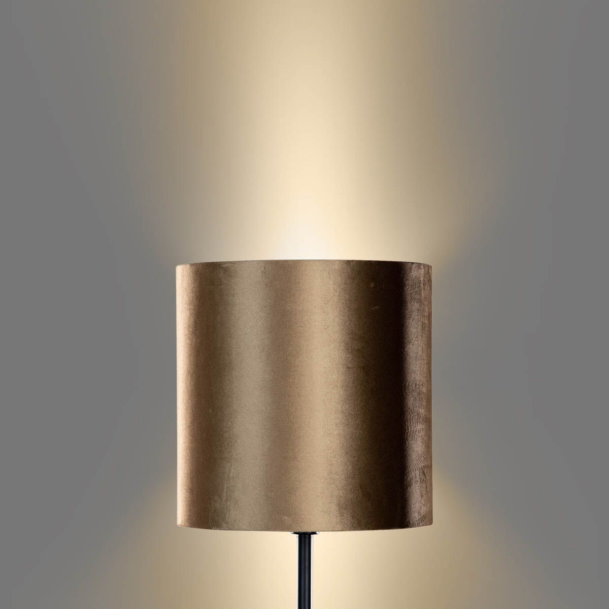 Vloerlamp zwart met velours kap brons 40cm - Simplo