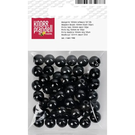 Knorr Prandell 216011090 Holzperlen, schwarz, 50 Stück
