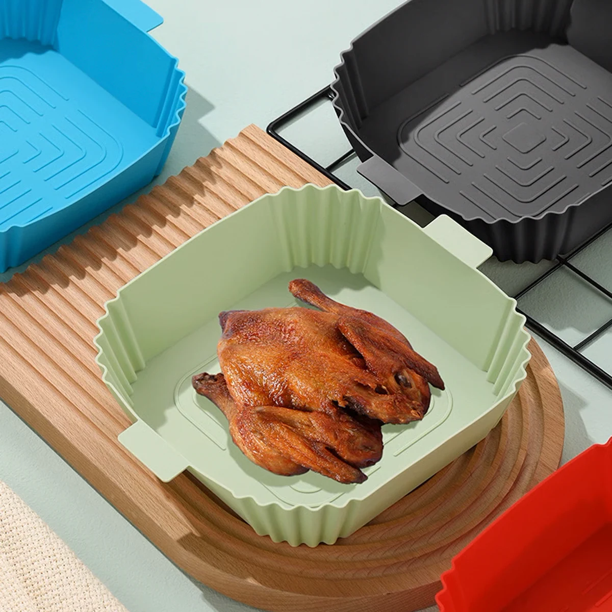 Silikonskål til Air Fryer 16,5x19,5 cm Grå