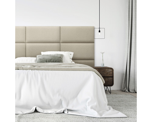 Wandkussen Effen crème-beige geweven look 30 x 60 cm