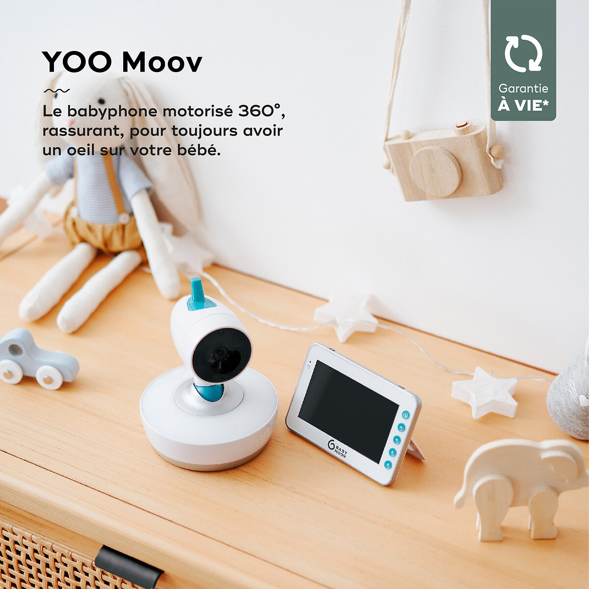 BABYMOOV<br>Monitor de vídeo motorizado para bebês 360° yoo moov