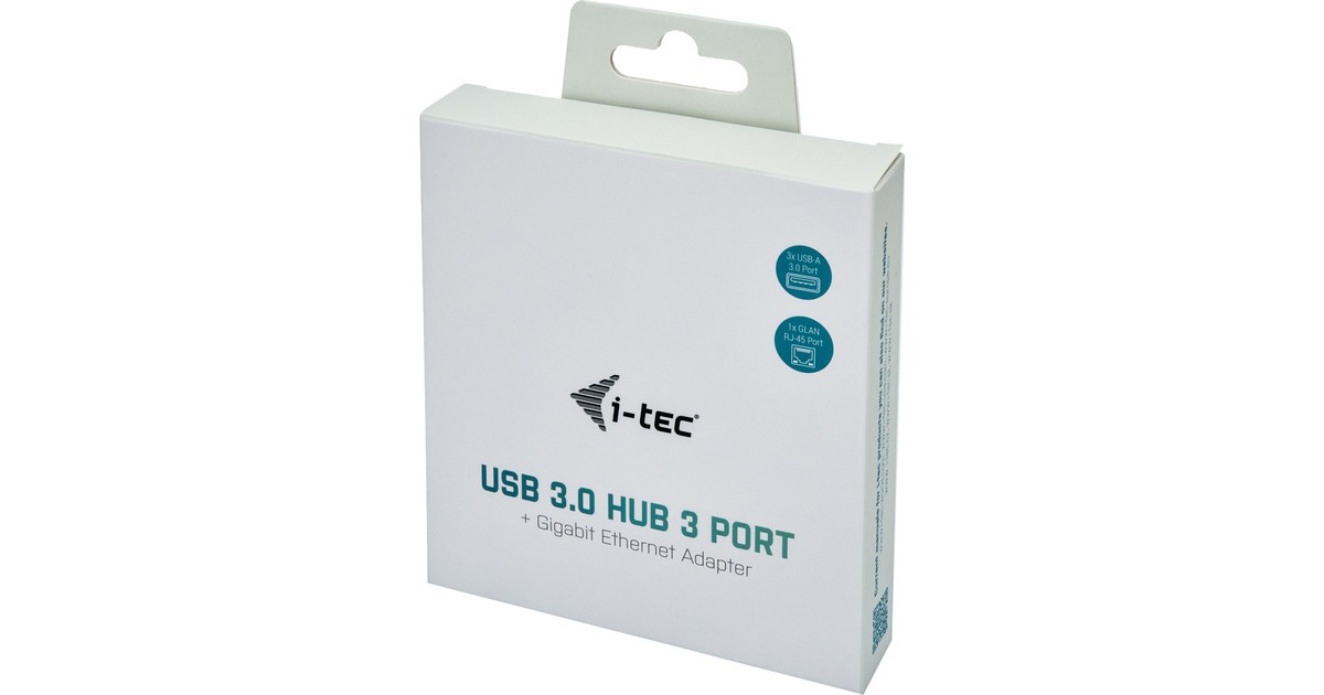 i-tec3-Port USB 3.0 Metal + Gigabit LAN usb-hub  (Antraciet)
