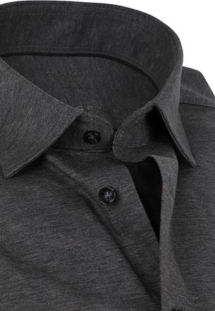 OLYMP Luxor Stretch Jersey Overhemd 24/Seven Antraciet 120264-67 kopen