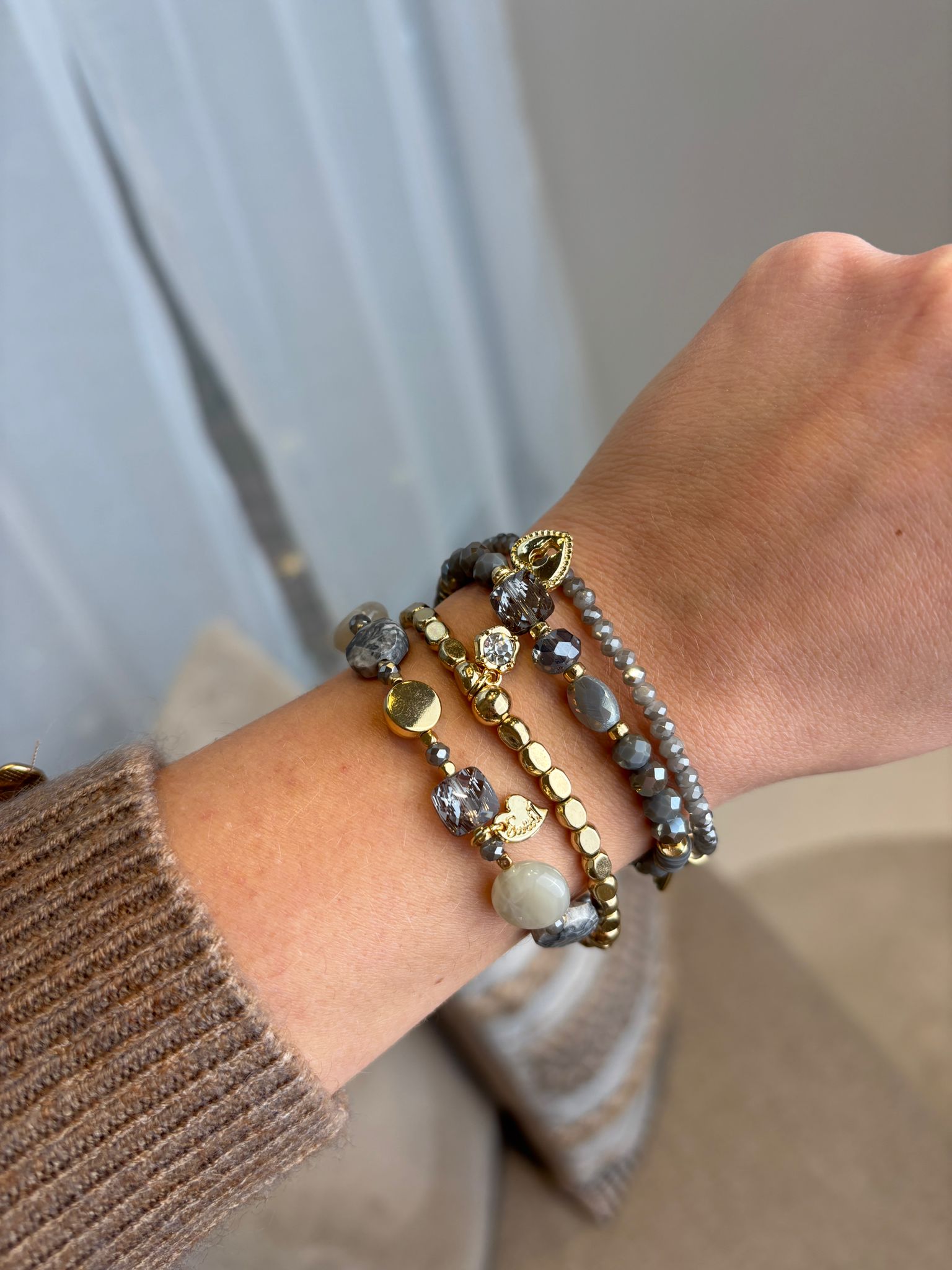 Armbanden Set Grijs