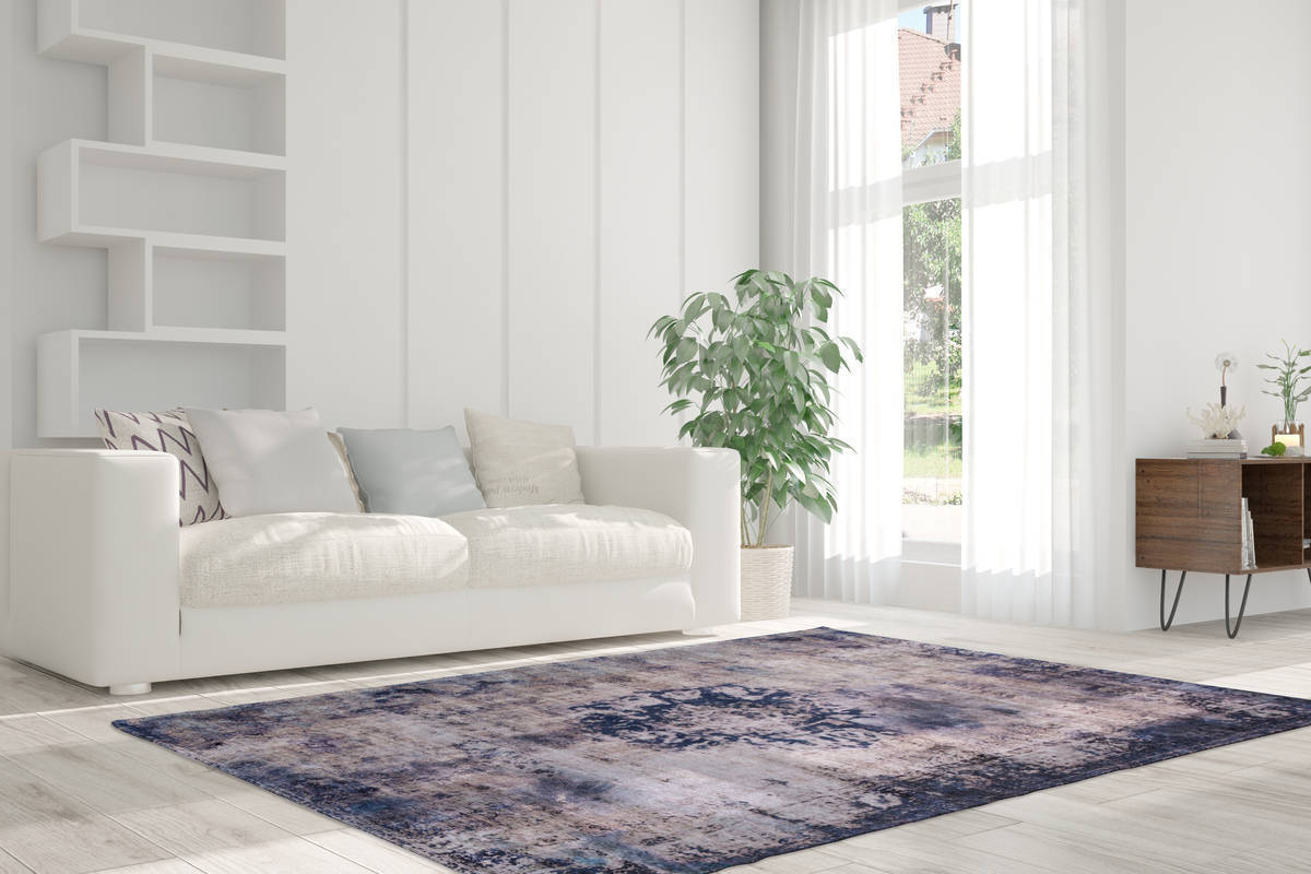 Teppich - blau - Vintage-Look - 140x200 cm