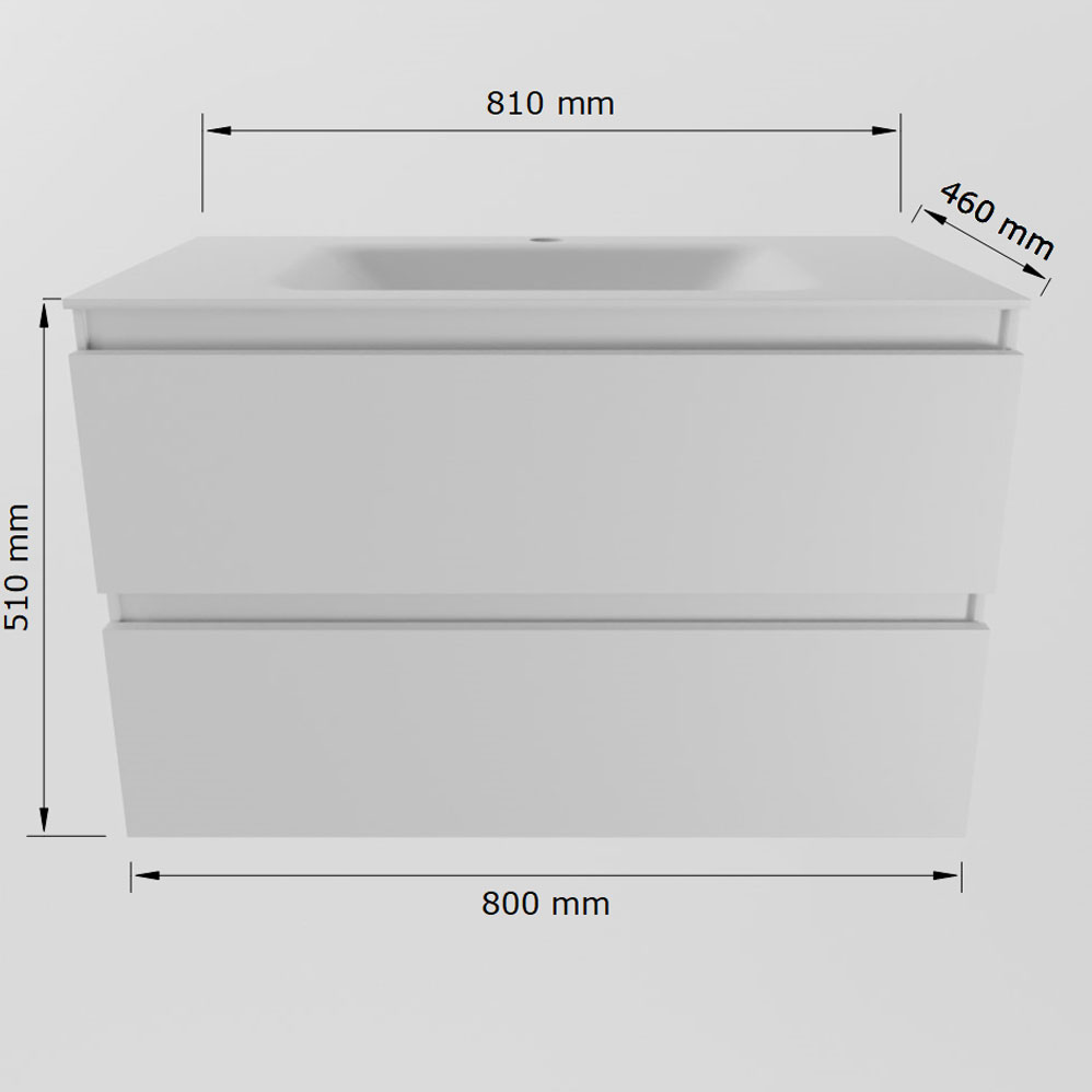 Mondiaz Aivy badmeubel 80cm urban met wastafel solid surface talc midden 1 kraangat en spiegel