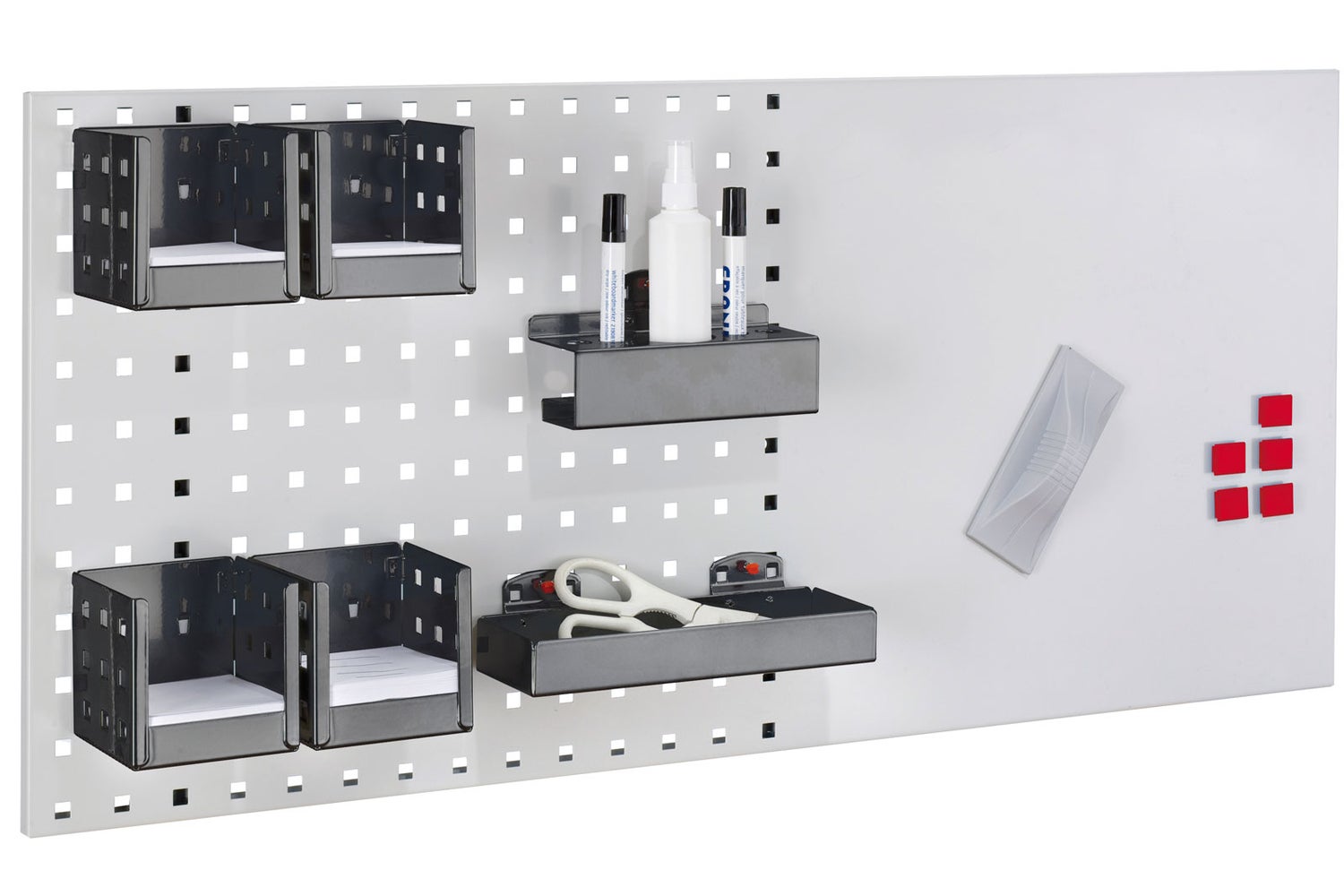 Kappes LogoChart® Office Set #3 1x Geperforeerd bord 1000x450mm 1x Accessoire assortiment 15-delig Antracietgrijs RAL 7016