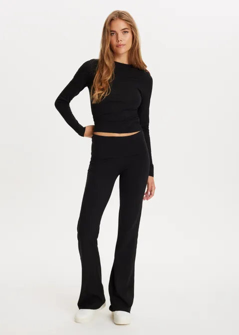 T-shirt met lange mouwen zwart (ZWART)