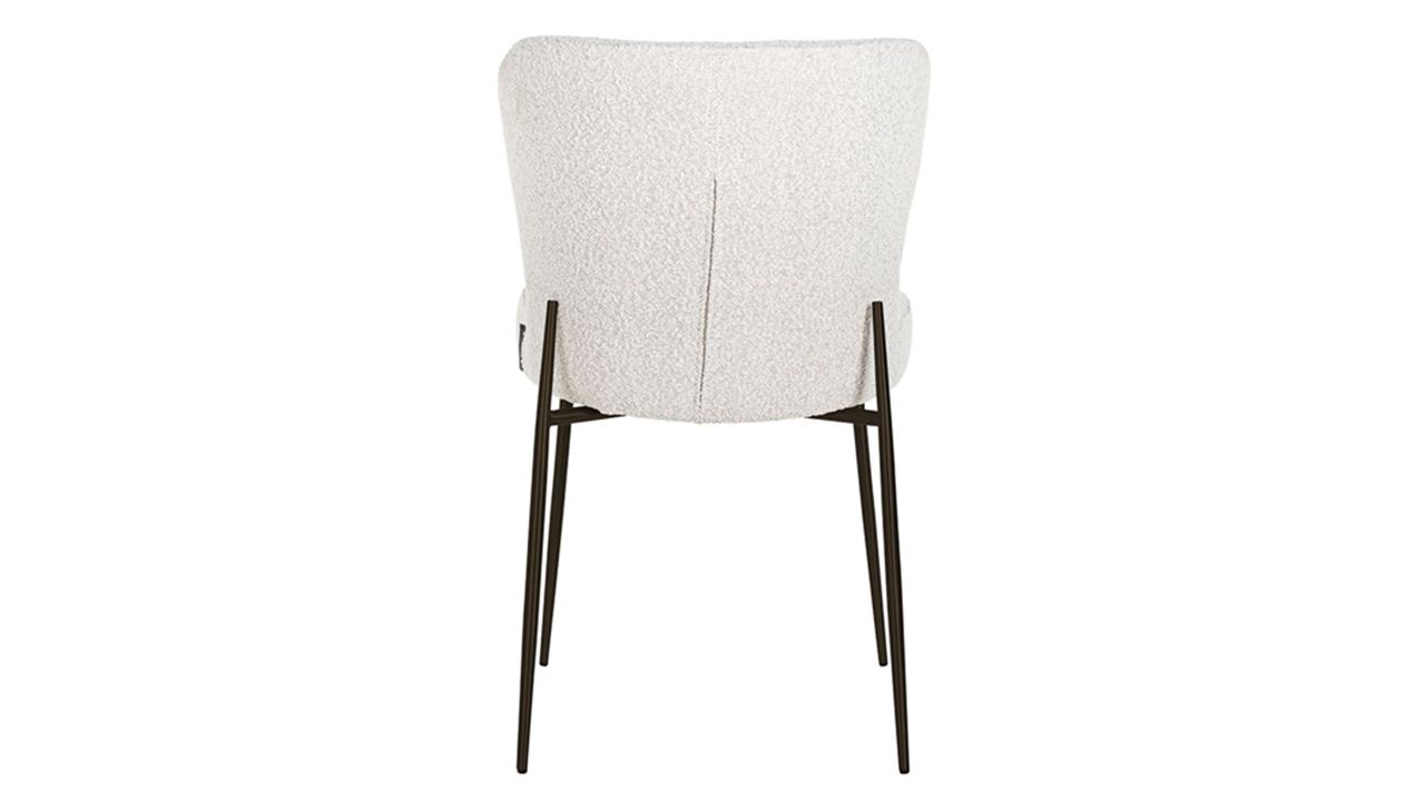 Eetkamerstoel 210624 White Bouclé Darby B50 x D63 x H84.5 cm