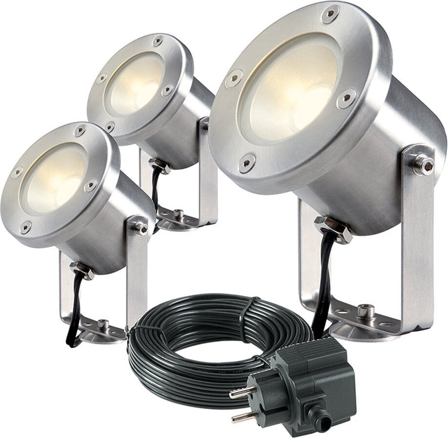 Garden Lights grondspot zilver 13 x 24,5 x 12,8 cm