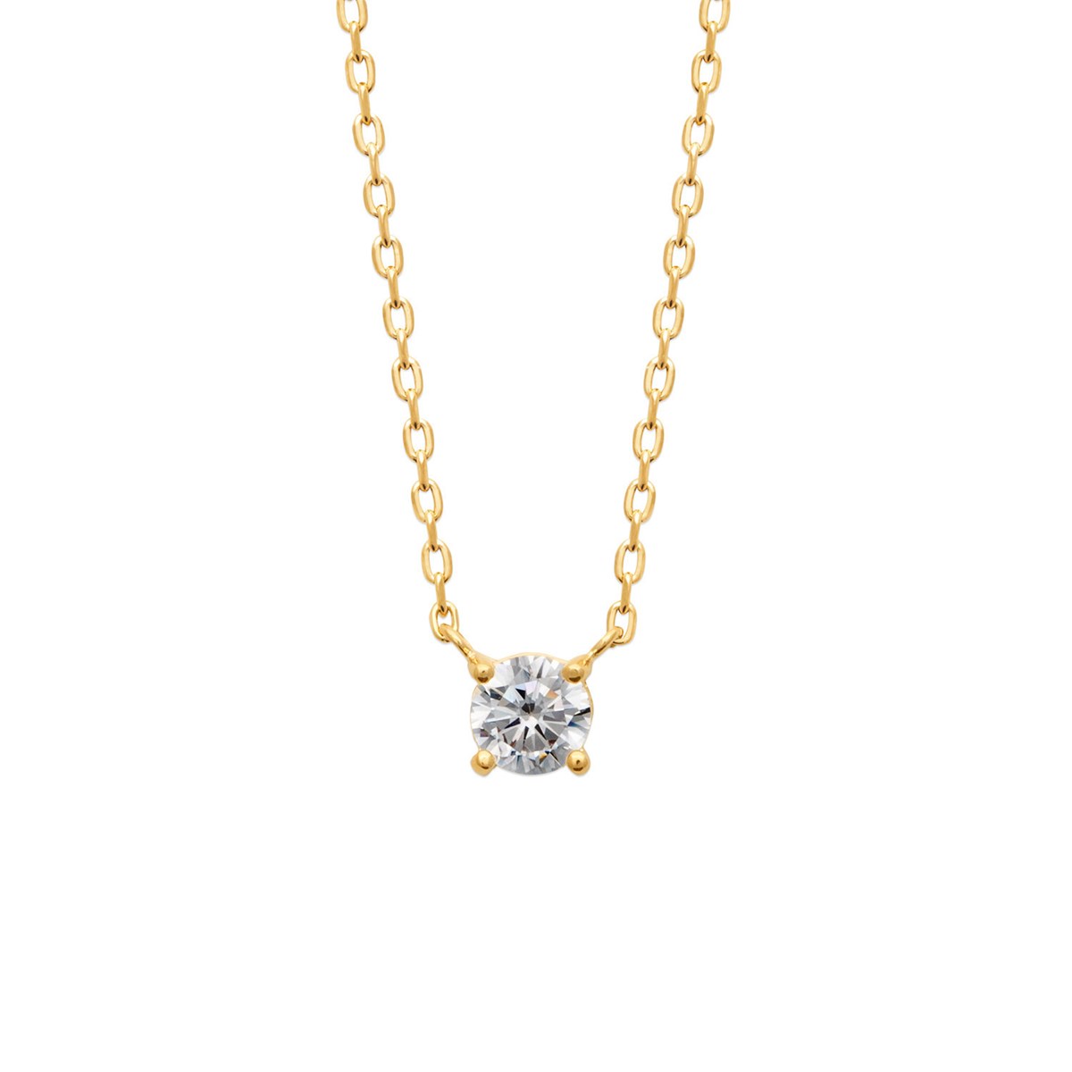 Collier Brillaxis solitaire serti 4 griffesoz 5 mm