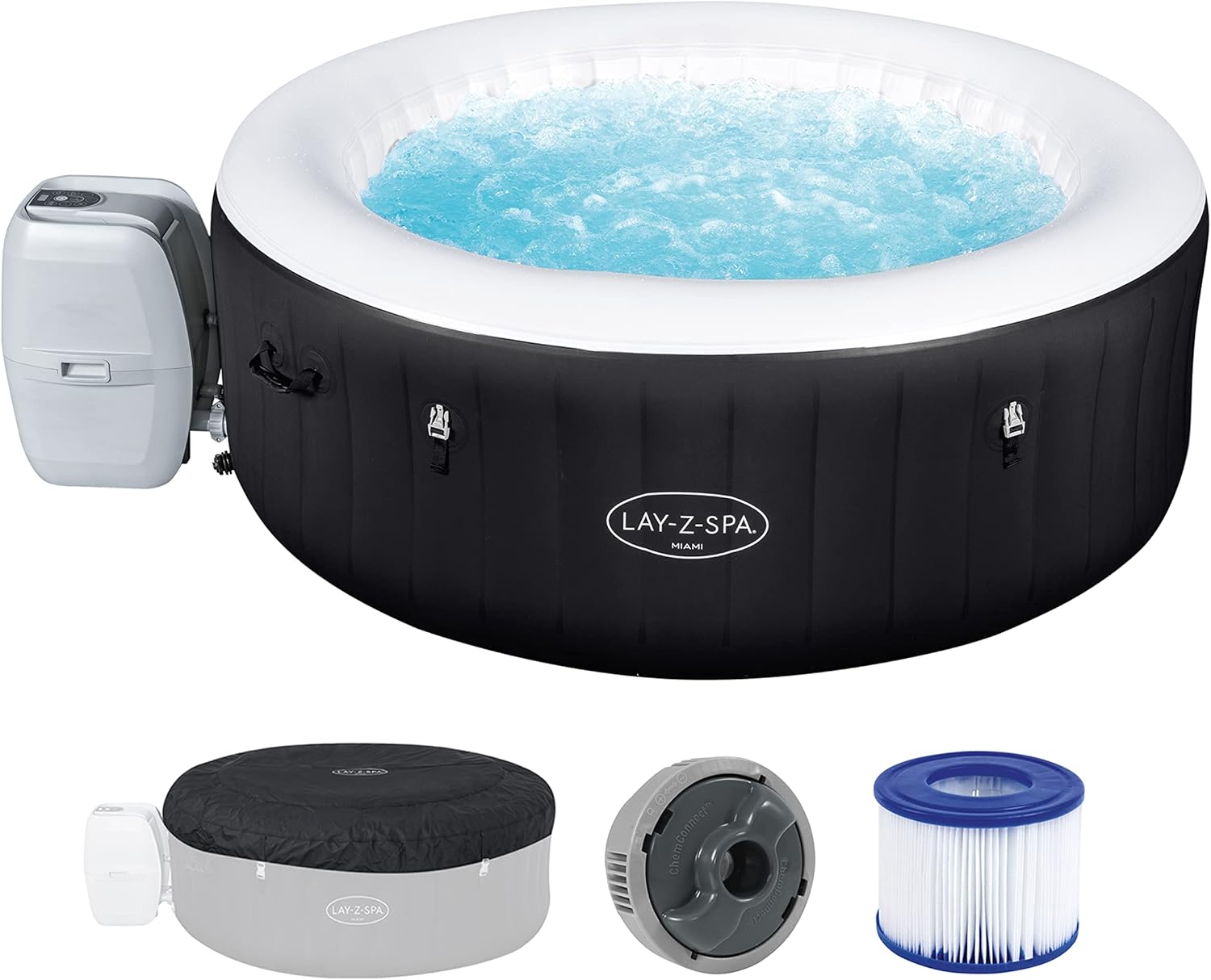Bestway Lay-Z-SPA Miami AirJet Whirlpool, 2-4 Personen, Miami AirJet, 180 x 66 cm