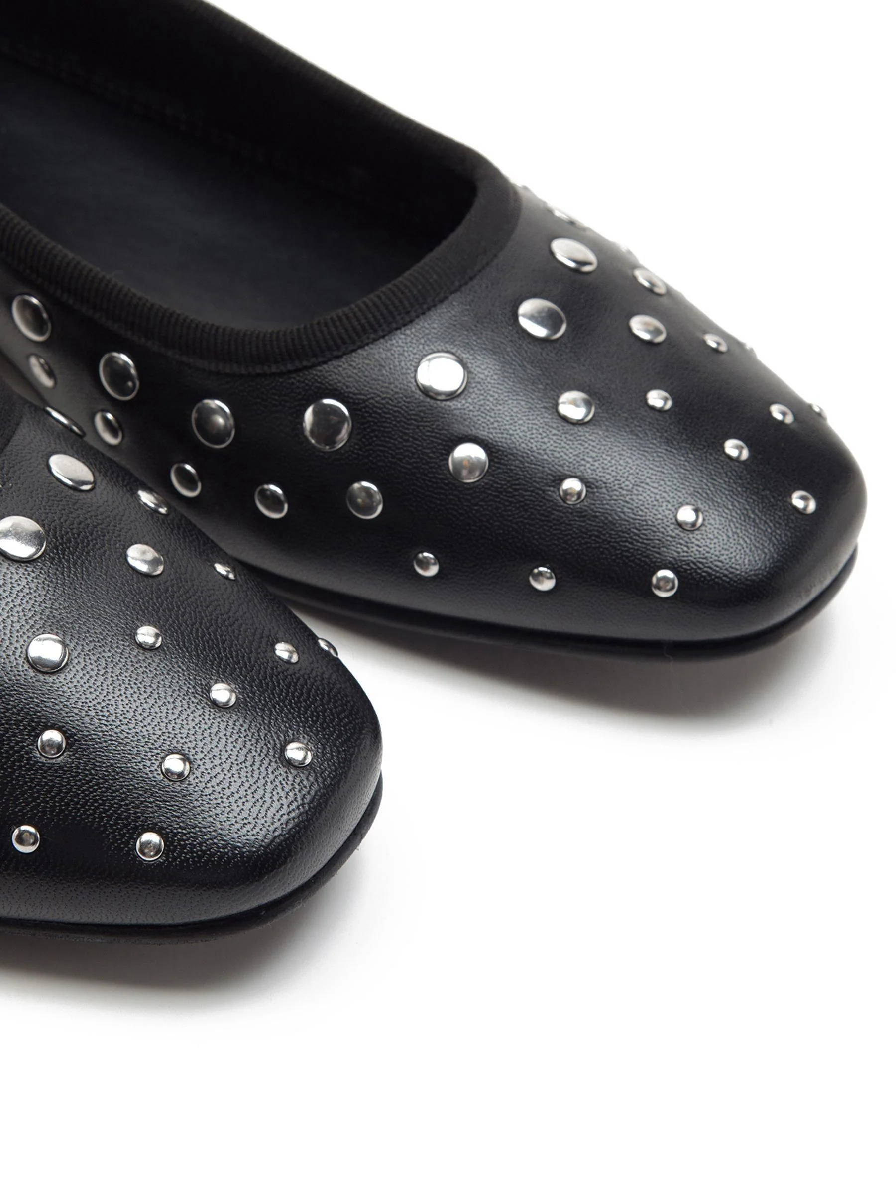 Off The Hook Dollis Leather Studded Ballerina Flats