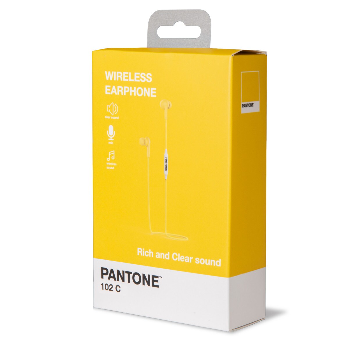 PANTONE Stereo Bluetooth Kabelgebundener Ohrhörer gelb | Bluetooth 5.0-Technologie| bis zu 3 Stunden Musik | 10 Meter Reichweite