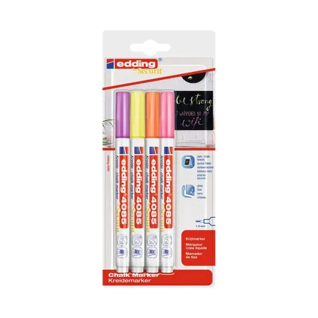 edding 4085 Kreidemarker Neon, 1 - 2 mm, 4er Set