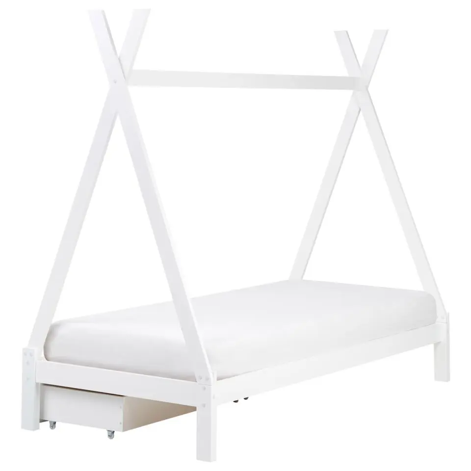 DEVAY - Kinderbed met opbergruimte - Wit - 90 x 200 cm - Grenenhout