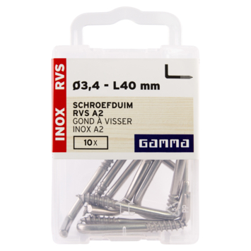GAMMA Schroefduim 4,4mm - 40mm RVS 10st.