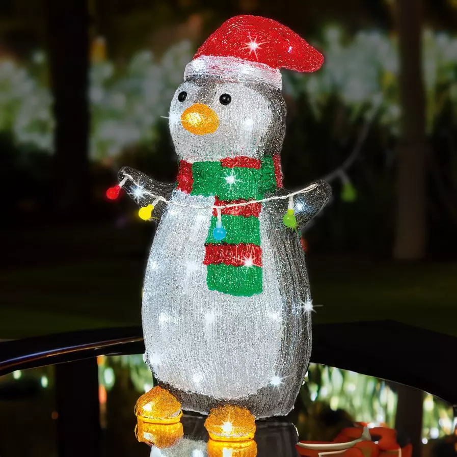 Pingouin lumineux 48 LED (H45 cm) Polly Blanc froid
