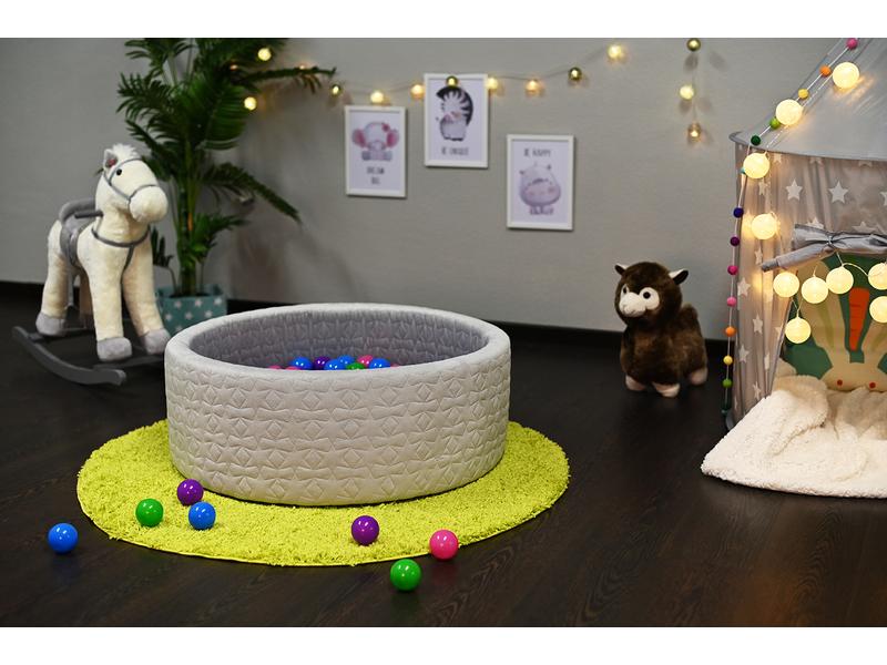 Knorrtoys Bällebad Soft – Cosy geo grey 300 balls softcolor Rundes Kugelbad