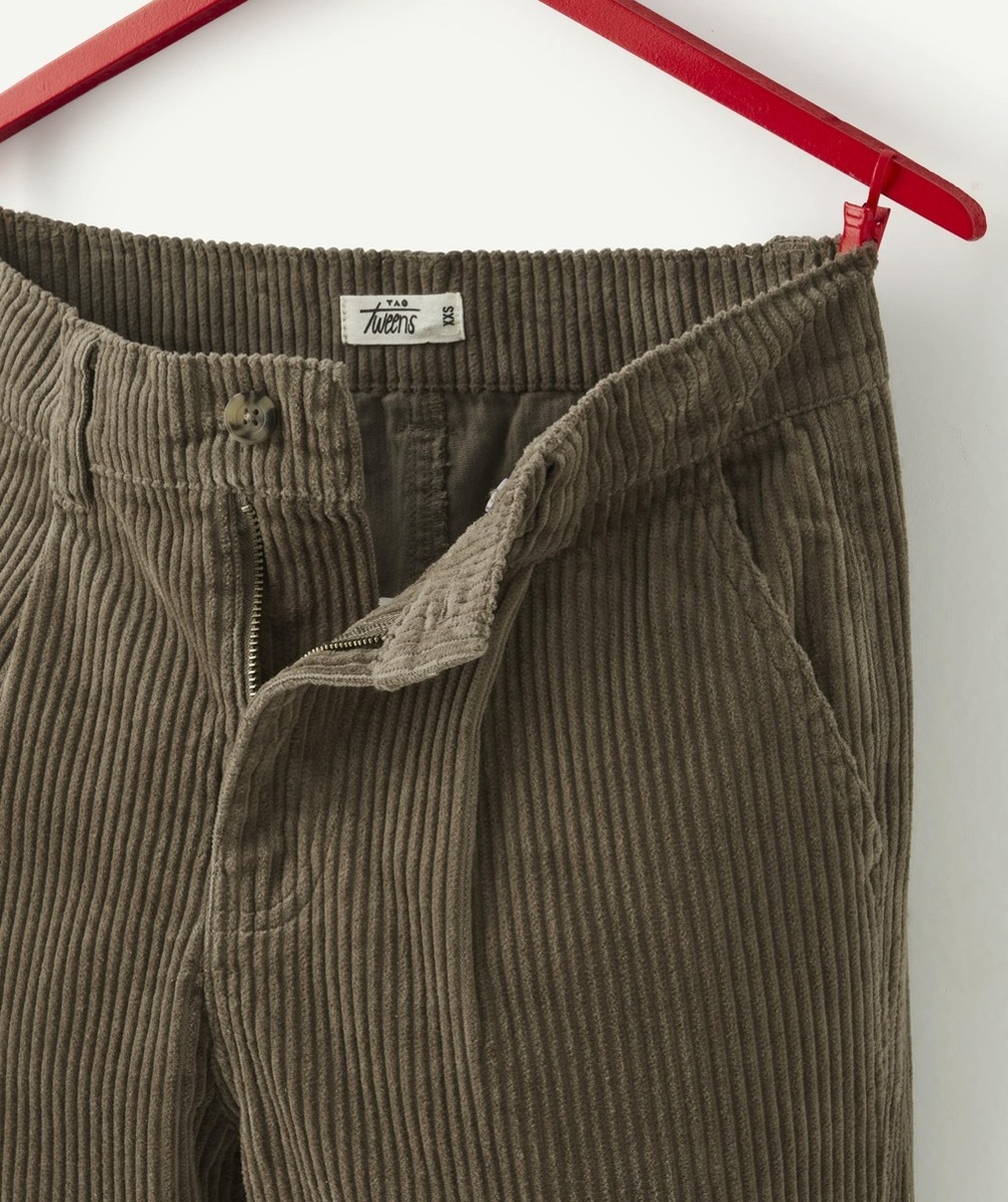 PANTALON GARÇON EN VELOURS CÔTELÉ KAKI