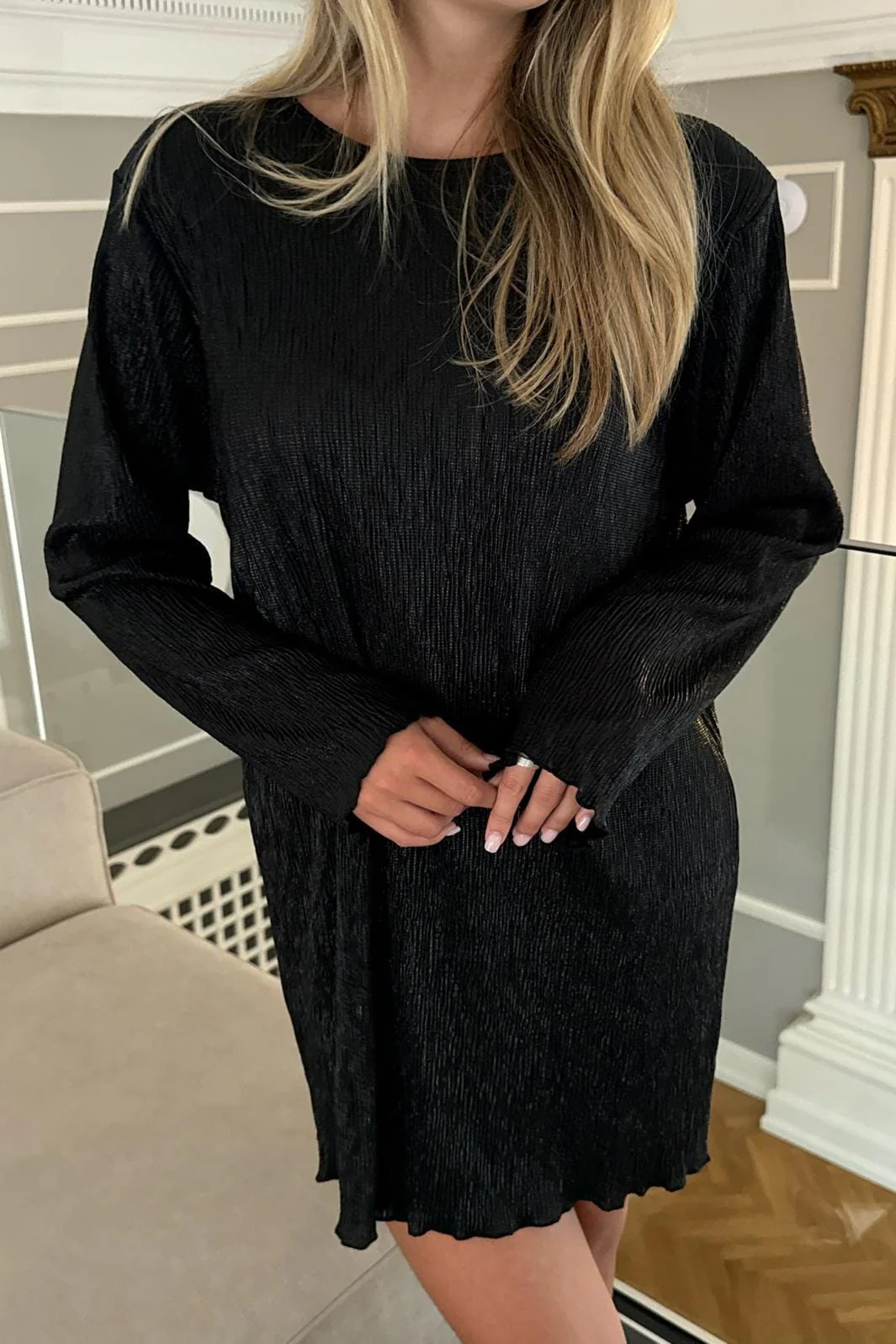 BYIC Kellyic Plissé Dress A23352 blackg black glitter