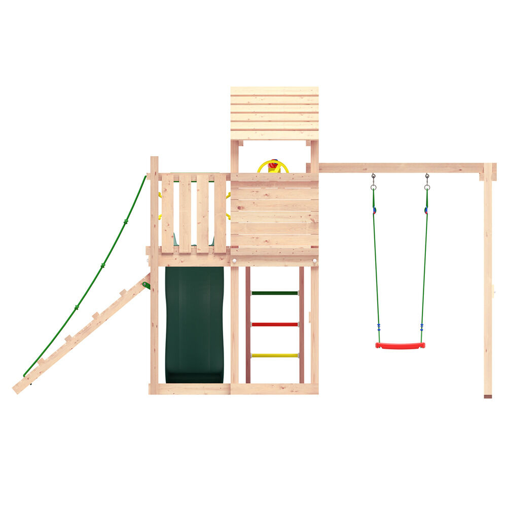 Jungle Gym Namsos Grenen - Speeltoestel - Donker groen - Grenenhout